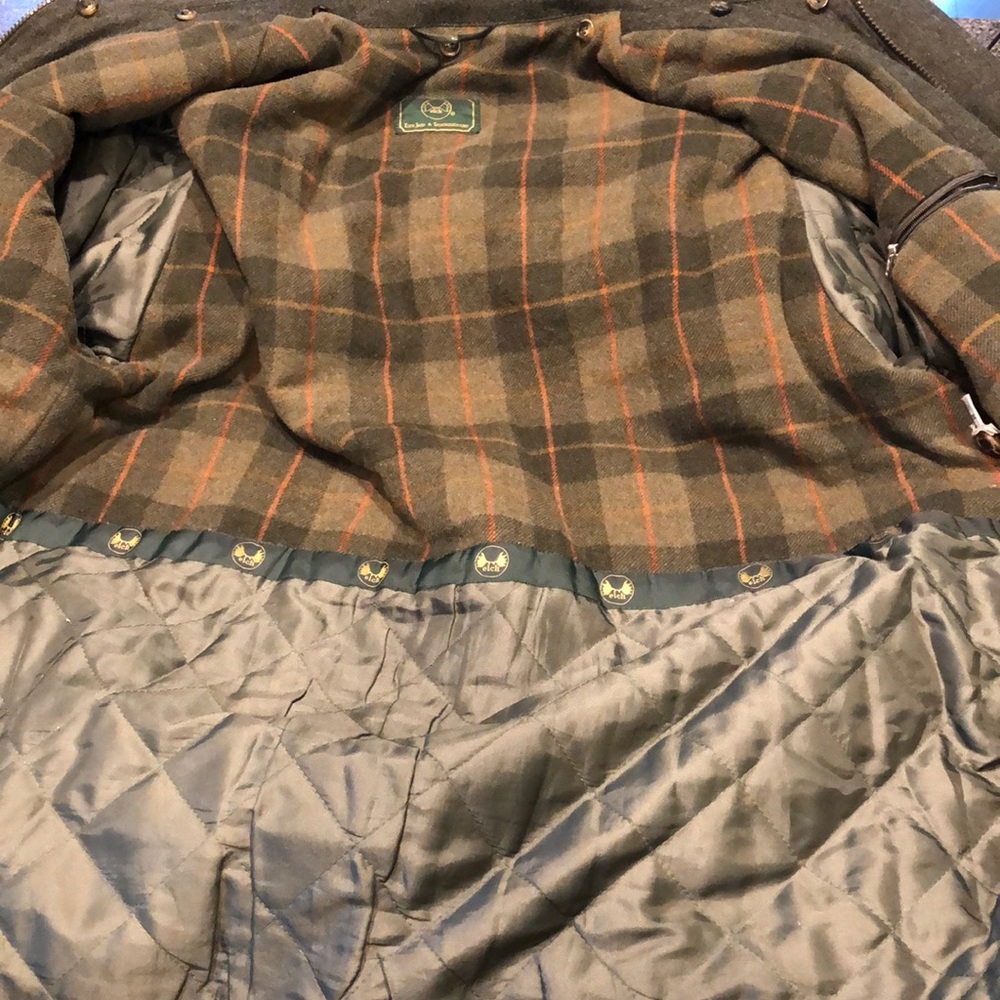 dark forest green wool blend heavy coat - Picture 5 of 9